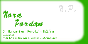 nora pordan business card